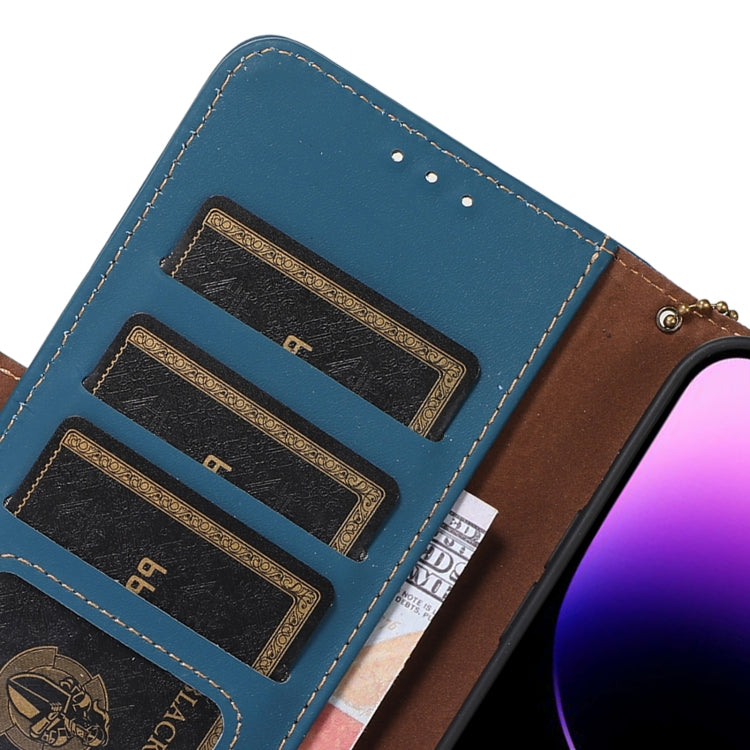 Genuine leather magnetic RFID phone case for Samsung Galaxy S24 5G, showcasing its sleek design and premium quality.
