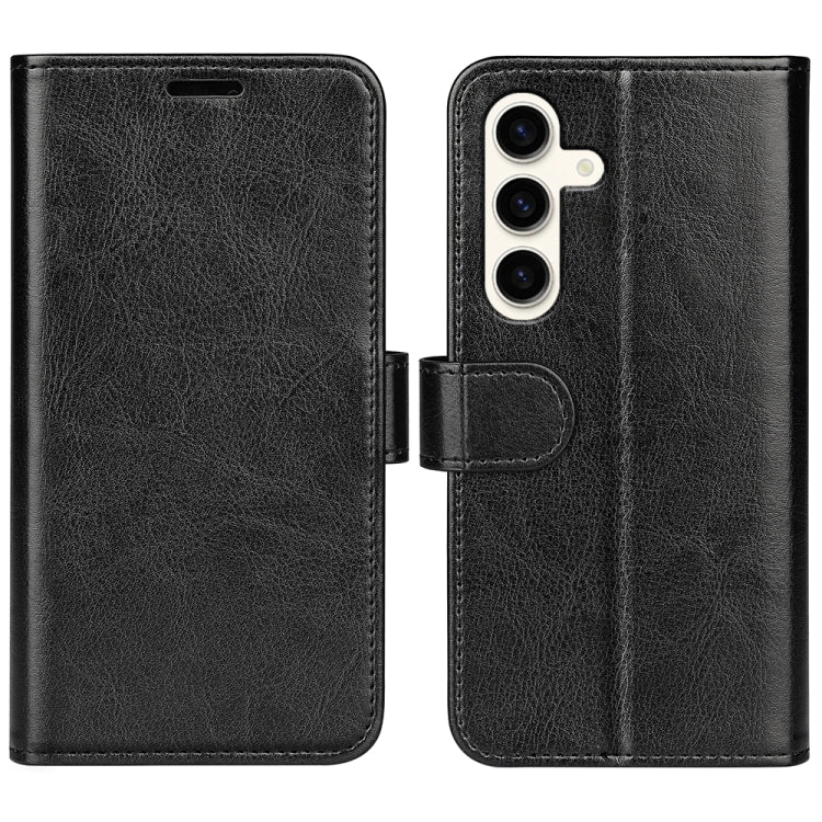 R64 Texture Horizontal Flip Leather Phone Case for Samsung Galaxy S24+ 5G, showcasing its durable design and card slot functionality.