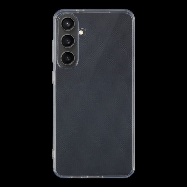 Ultra-thin transparent TPU phone case for Samsung Galaxy S24+, showcasing its sleek design and precise fit.