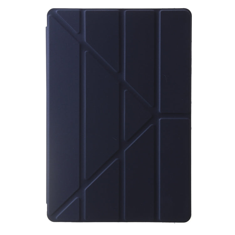 Clear acrylic deformation leather tablet case for Samsung Galaxy Tab S9, showcasing its sleek design and durable materials.