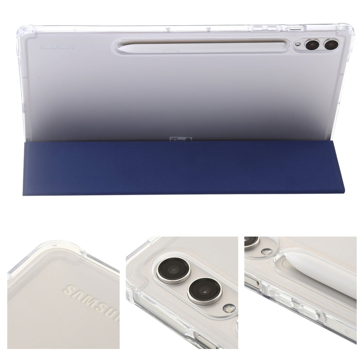 3-Fold Clear Acrylic Leather Case for Samsung Galaxy Tab S9 Ultra and S8 Ultra, showcasing its sleek design and tri-fold functionality.