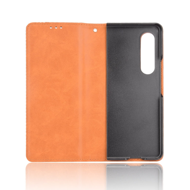 Retro Crazy Horse Texture Horizontal Case for Samsung Galaxy Z Fold3 5G, showcasing its stylish design and functional features.