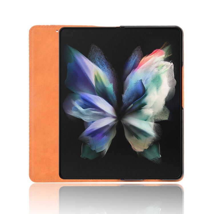 Retro Crazy Horse Texture Horizontal Case for Samsung Galaxy Z Fold3 5G, showcasing its stylish design and functional features.