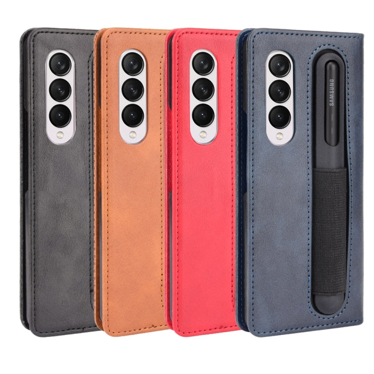 Retro Crazy Horse Texture Horizontal Case for Samsung Galaxy Z Fold3 5G, showcasing its stylish design and functional features.