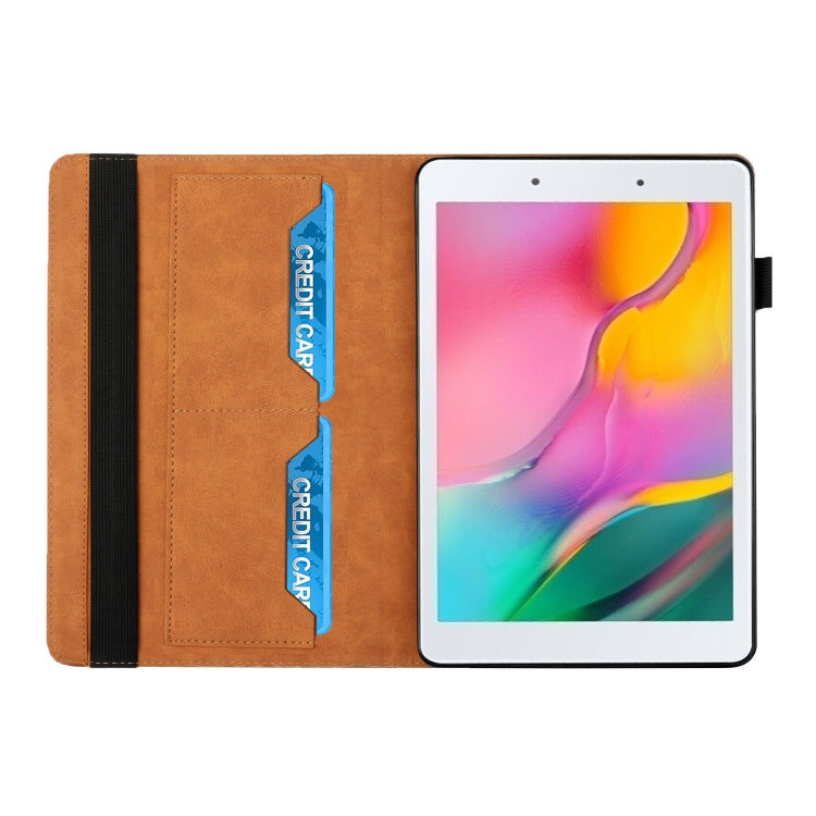 Rhombus Skin Feel Horizontal Case for Samsung Tab A 8.0 2019, showcasing its durable TPU and PU leather material with a stylish design.