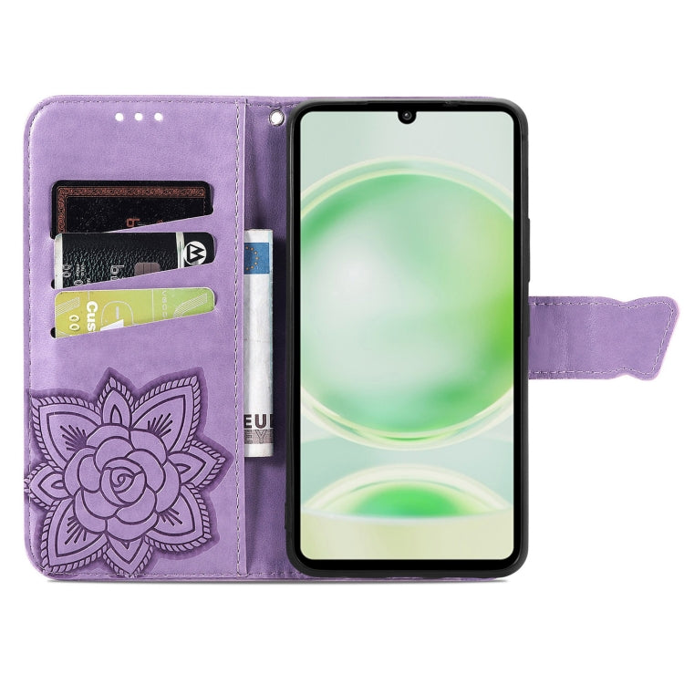 Butterfly Love Flower embossed leather phone case for Sharp Aquos Sense8, featuring floral and butterfly designs.