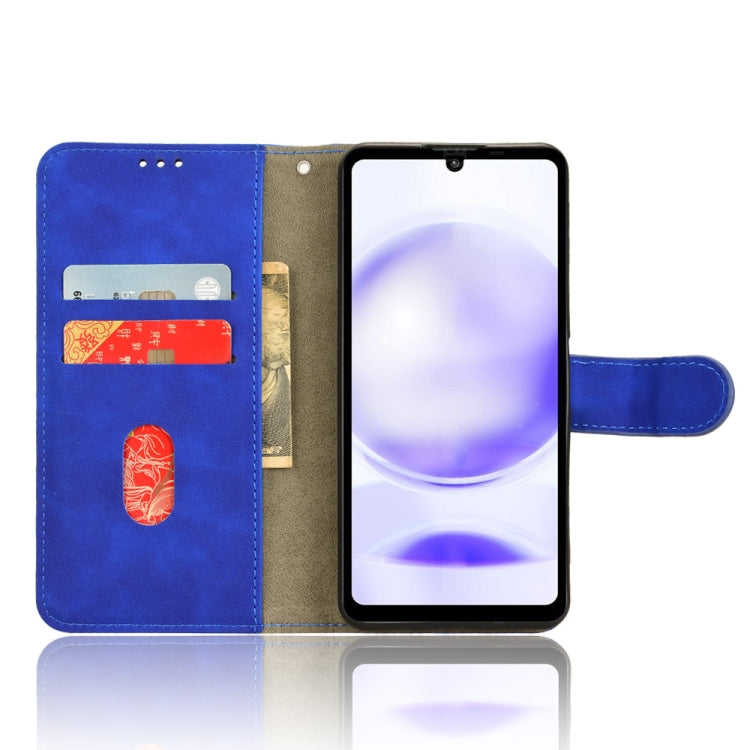 For Sharp Aquos Sense8 magnetic flip leather phone case in black, showcasing card slots and a sleek design.