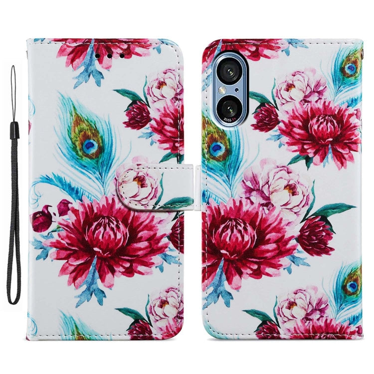 For Sony Xperia 5 V Painted Pattern Horizontal Flip Leather Phone Case showcasing its stylish design and functional features.