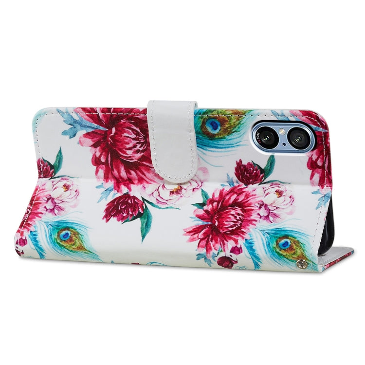 For Sony Xperia 5 V Painted Pattern Horizontal Flip Leather Phone Case showcasing its stylish design and functional features.