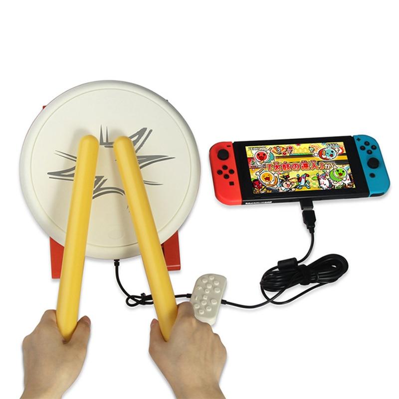 For Switch Taiko Game Drum designed for Nintendo Switch, featuring a compact size and USB connectivity for immersive gameplay.