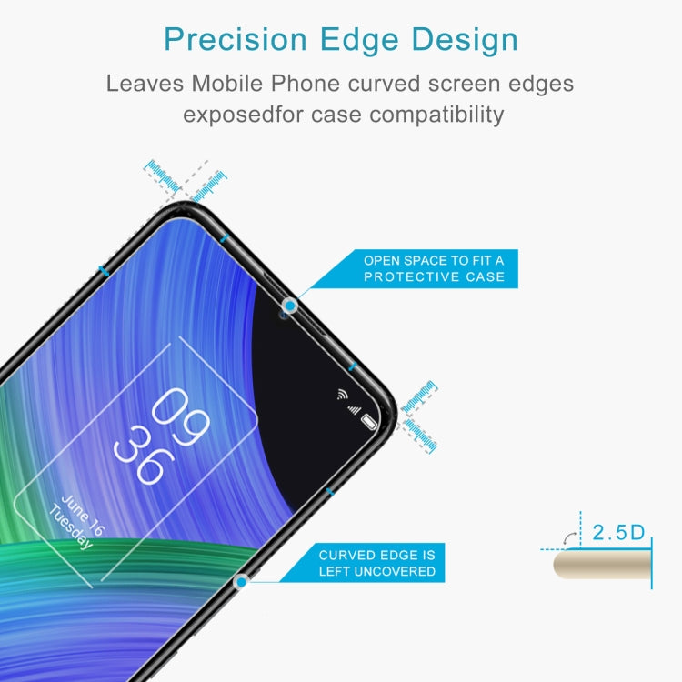 50 PCS 0.26mm 9H 2.5D Tempered Glass Film for TCL 20 R 5G and 20Y, showcasing its protective features and sleek design.