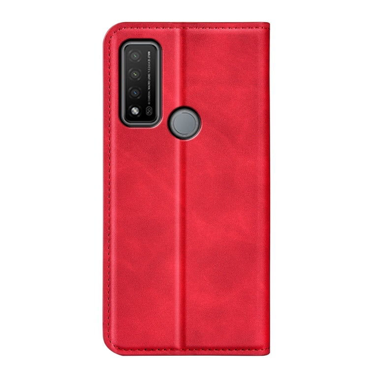 For TCL 20 R 5G Retro-skin Business Magnetic Suction Phone Leather Case showcasing its stylish design and functional features.