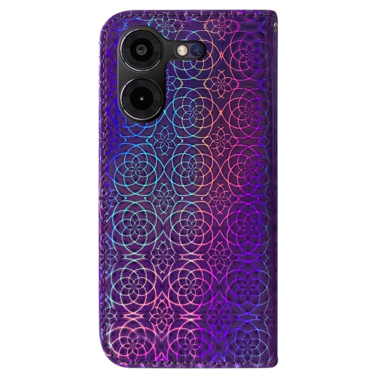 Tecno Pova 5 Pro Colorful Magnetic Buckle Leather Phone Case with vibrant colors and functional design.
