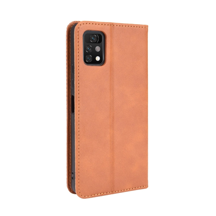 For Umidigi A11 Pro Max case featuring a magnetic buckle and retro crazy horse texture, showcasing its stylish design and practical features.