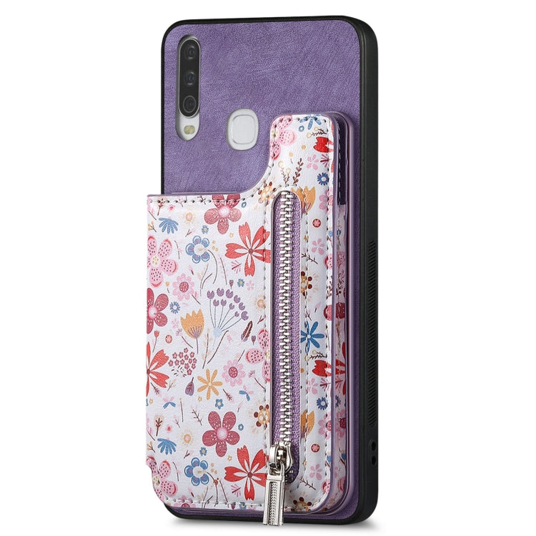 Retro Painted Zipper Wallet Back for Vivo Y series, showcasing its stylish design and functional features.