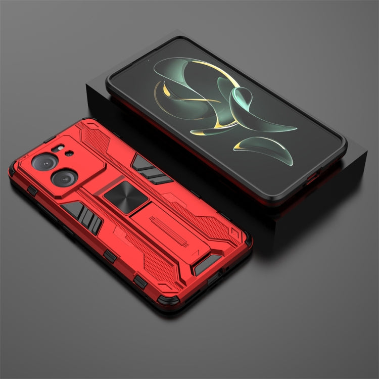Red Supersonic Armor PC Hybrid TPU Phone Case for Xiaomi 13T, showcasing its stylish design and durable materials.