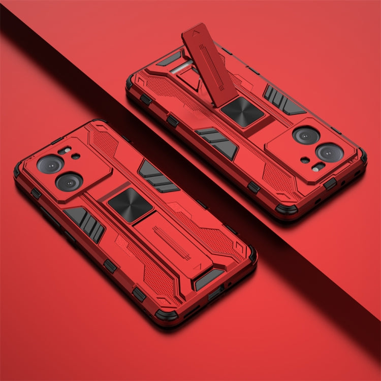 Red Supersonic Armor PC Hybrid TPU Phone Case for Xiaomi 13T, showcasing its stylish design and durable materials.