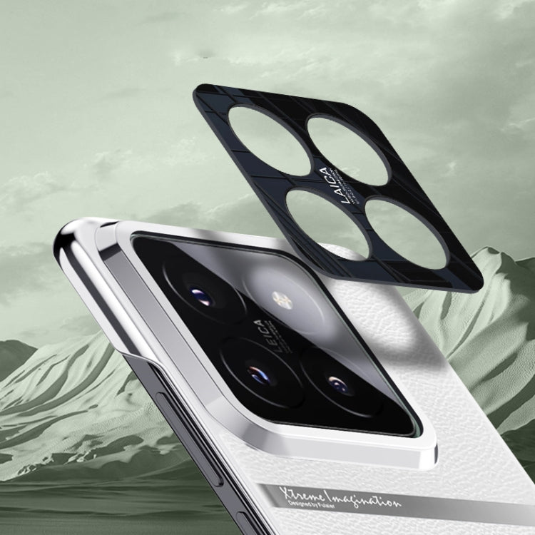 For Xiaomi 14 Pro Electroplating Plain-leather case showcasing its elegant design and durable materials.