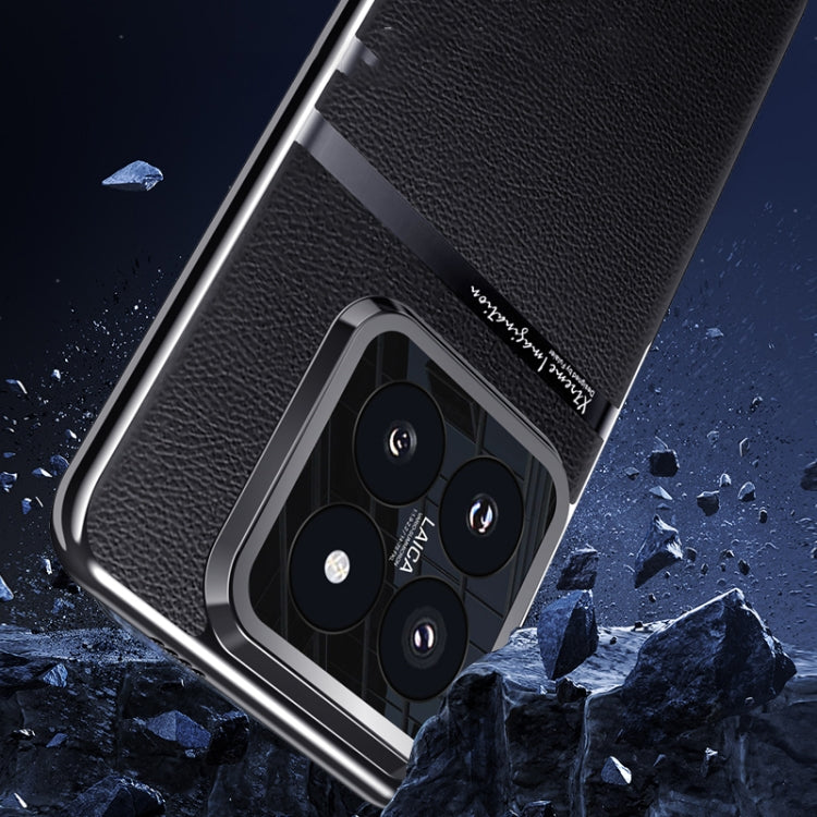 For Xiaomi 14 Pro Electroplating Plain-leather case showcasing its elegant design and durable material.