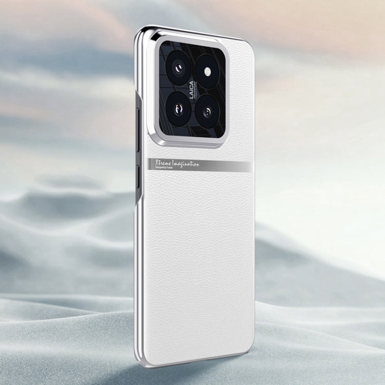 For Xiaomi 14 Pro Electroplating Plain-leather case showcasing its elegant design and durable material.