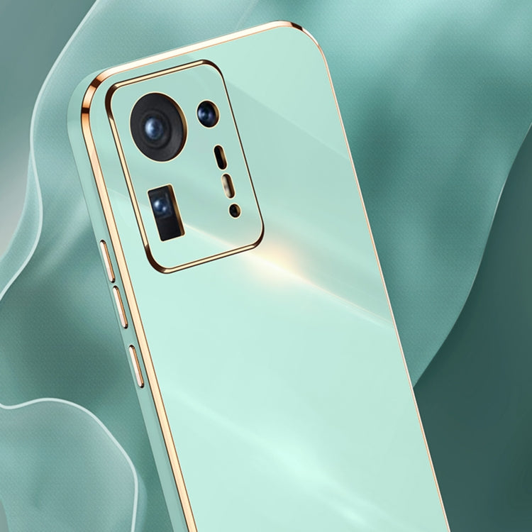 XINLI Straight 6D Plating Gold Edge TPU Shockproof Case for Xiaomi Mi Mix 4, showcasing its sleek design and protective features.
