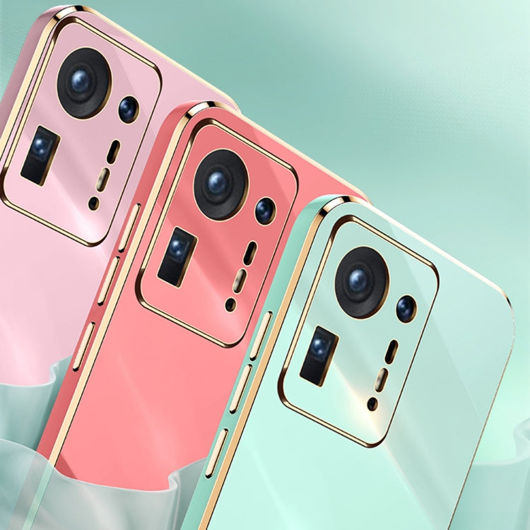 XINLI Straight 6D Plating Gold Edge TPU Shockproof Case for Xiaomi Mi Mix 4, showcasing its sleek design and protective features.