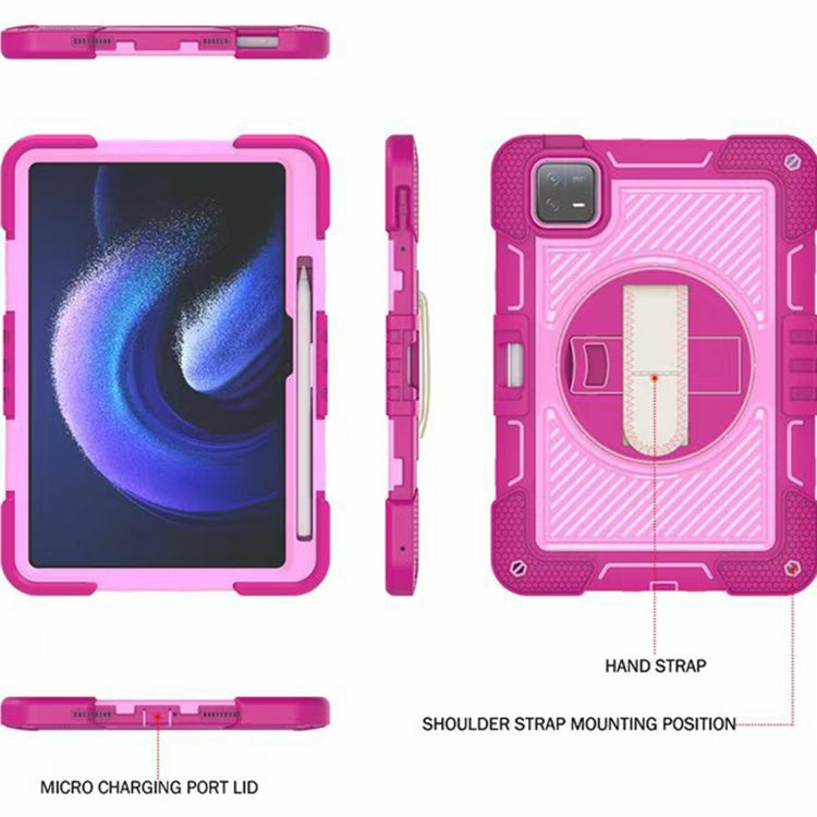 360 Degree Rotation Silicone Case for Xiaomi Pad 6, showcasing its durable design and stand functionality.