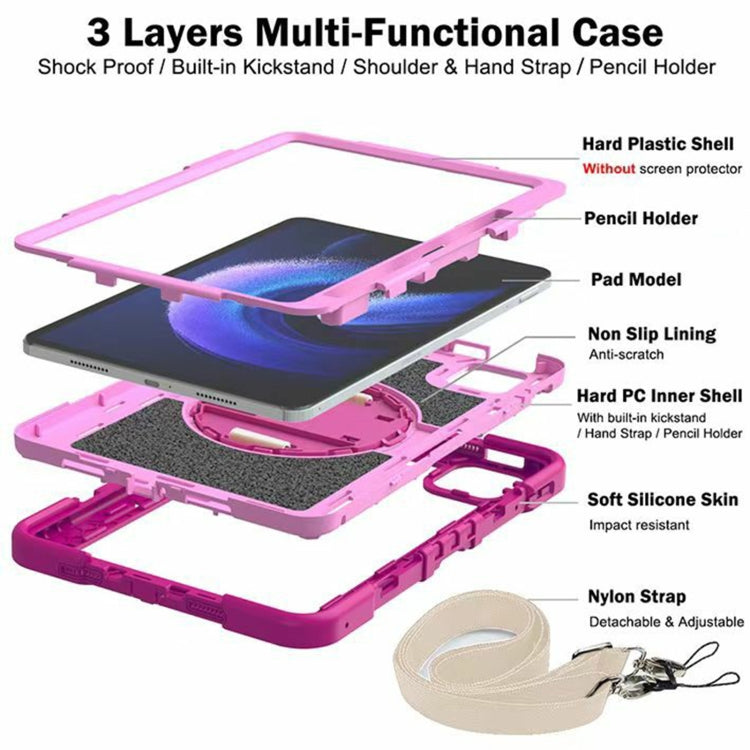 360 Degree Rotation Silicone Case for Xiaomi Pad 6, showcasing its durable design and stand functionality.