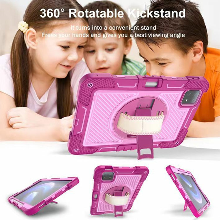 360 Degree Rotation Silicone Case for Xiaomi Pad 6, showcasing its durable design and stand functionality.