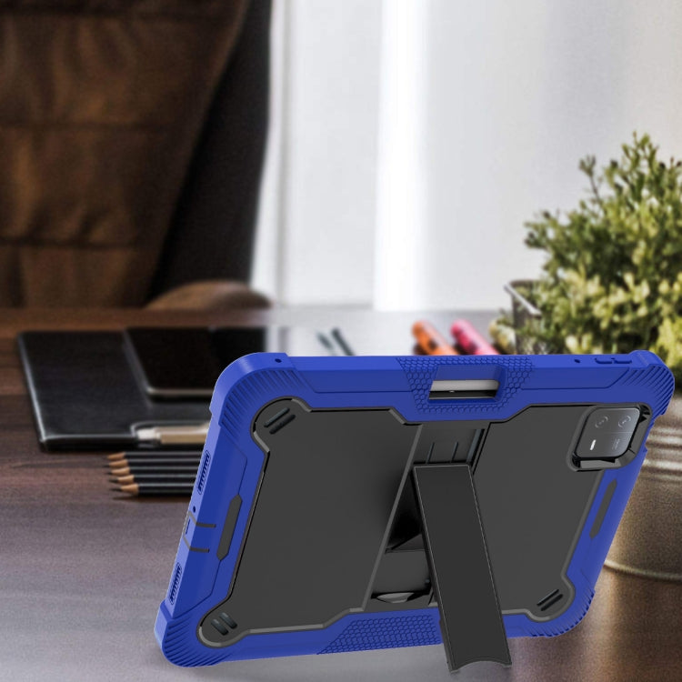 Shockproof Silicone Hybrid PC Tablet Case for Xiaomi Pad 6, featuring a durable design with a built-in kickstand.