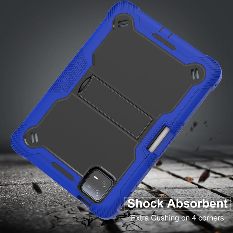 Shockproof Silicone Hybrid PC Tablet Case for Xiaomi Pad 6, featuring a durable design with a built-in kickstand.