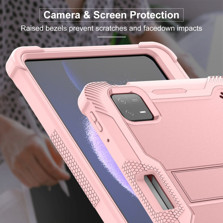 Xiaomi Pad 6 Shockproof Silicone Hybrid PC Tablet Case showcasing its durable design and built-in kickstand.