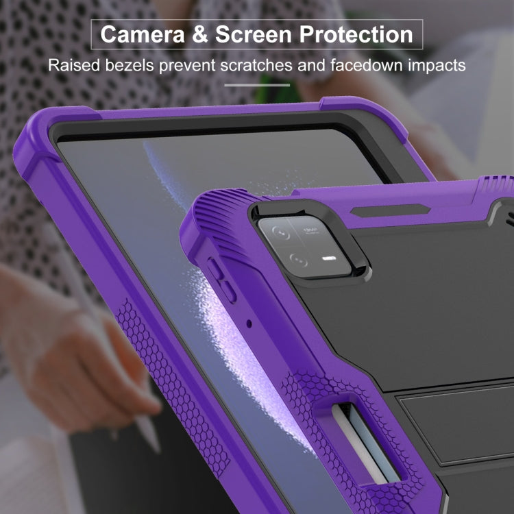 Xiaomi Pad 6 Shockproof Silicone Hybrid PC Tablet Case showcasing its durable design and built-in kickstand.