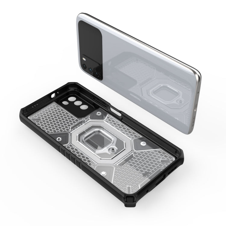 Xiaomi Poco M3 Space PC+TPU Shockproof Case with Ring, showcasing its durable design and convenient ring feature.