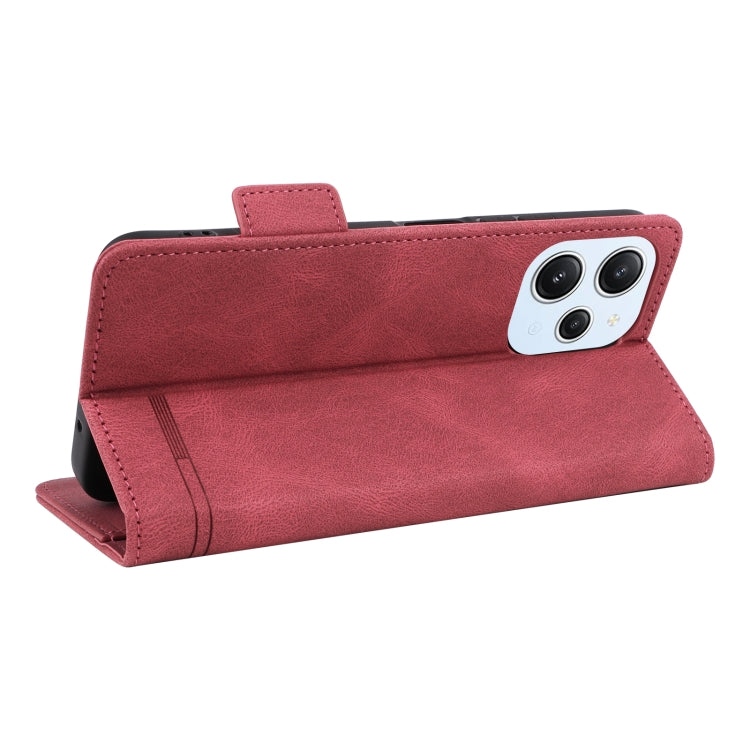 Magnetic clasp leather phone case for Xiaomi Redmi 12, showcasing its sleek design and card slot functionality.