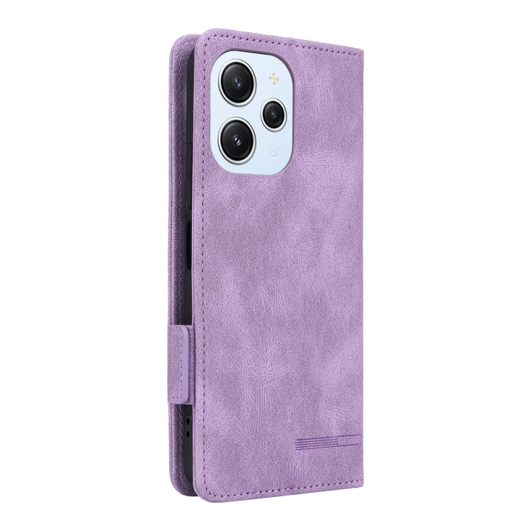 Magnetic clasp leather phone case for Xiaomi Redmi 12, showcasing its sleek design and card slot functionality.