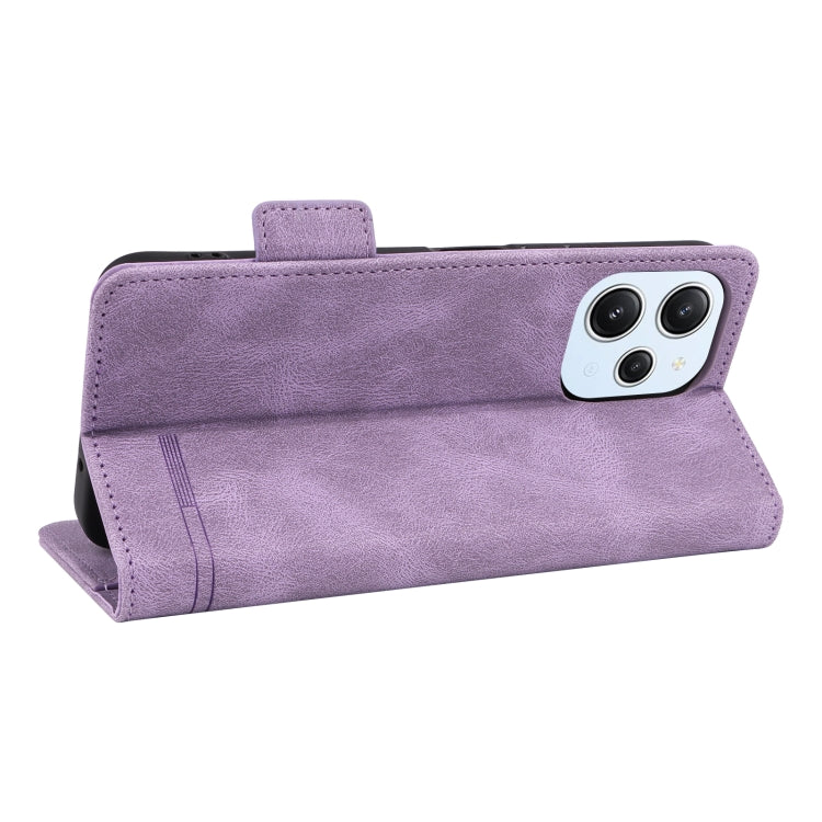 Magnetic clasp leather phone case for Xiaomi Redmi 12, showcasing its sleek design and card slot functionality.