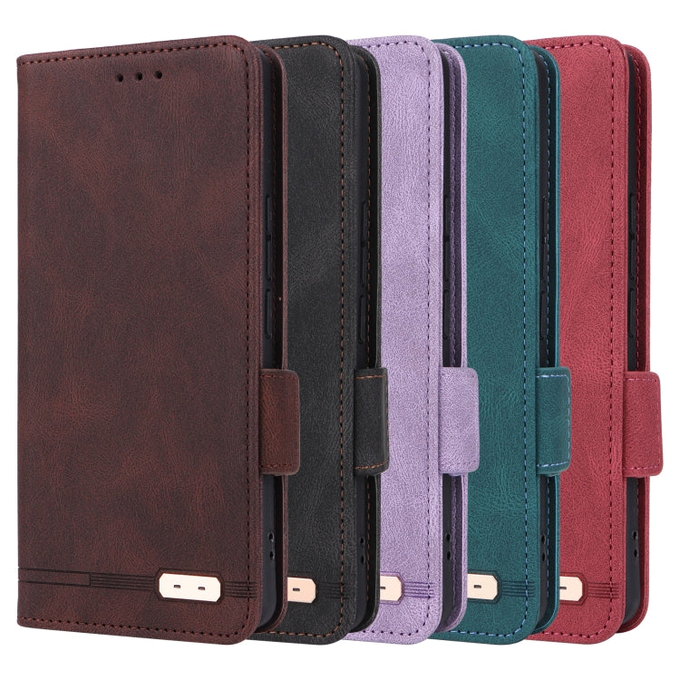 Magnetic clasp leather phone case for Xiaomi Redmi 12, showcasing its sleek design and card slot feature.