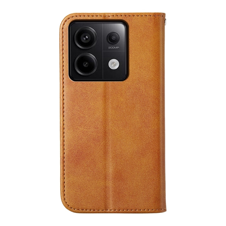 For Xiaomi Redmi Note 13 Pro 5G case featuring a cubic grid calf texture, magnetic closure, and wallet functionality.