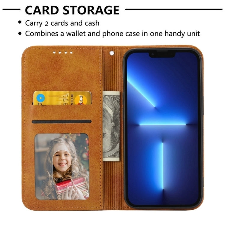 For Xiaomi Redmi Note 13 Pro 5G case featuring a cubic grid calf texture, magnetic closure, and wallet functionality.