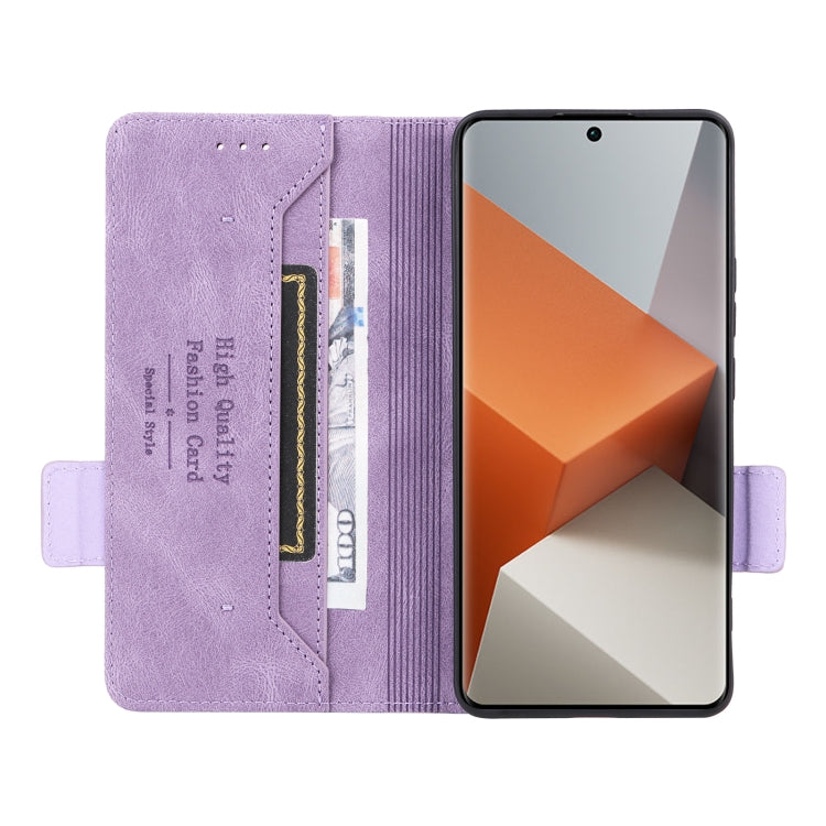 Xiaomi Redmi Note 13 Pro+ 5G Magnetic Clasp Leather Phone Case in black, showcasing its sleek design and functional features.