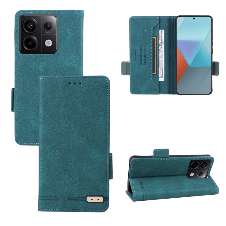 Magnetic clasp leather phone case for Xiaomi Redmi Note 13 Pro 5G, showcasing its stylish design and functional features.