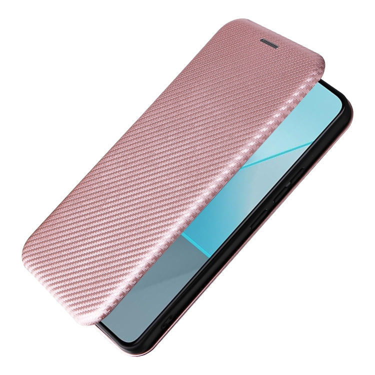 Carbon fiber texture flip leather phone case for Xiaomi Redmi Note 13 Pro, showcasing its sleek design and functional features.