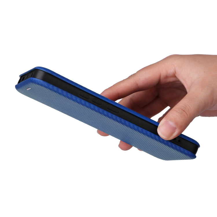 Carbon fiber texture flip leather case for Xiaomi Redmi Note 13 Pro, showcasing its durable design and card slot feature.