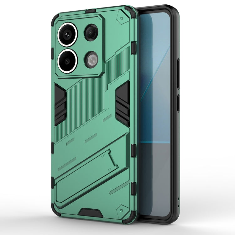 Xiaomi Redmi Note 13 Pro+ Punk Armor 2 in 1 PC + TPU Phone Case showcasing its durable design and precise cutouts.