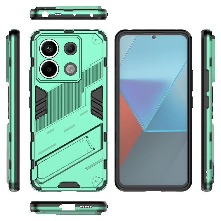 Xiaomi Redmi Note 13 Pro+ Punk Armor 2 in 1 PC + TPU Phone Case showcasing its durable design and precise cutouts.