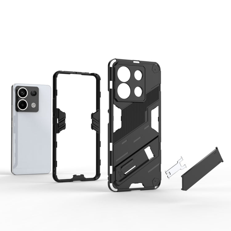 Xiaomi Redmi Note 13 Pro+ Punk Armor 2 in 1 PC + TPU Phone Case showcasing its durable design and precise cutouts.