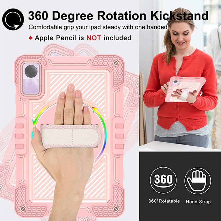 360 Degree Rotation PC Contrast Silicone Case for Xiaomi Redmi Pad SE, showcasing its durable design and ergonomic features.