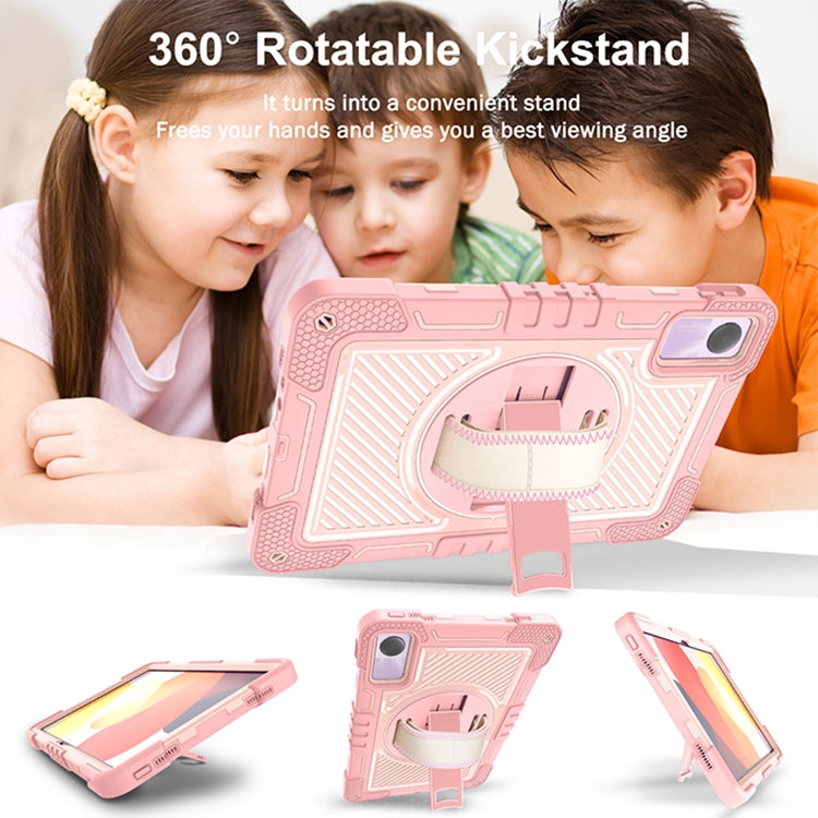 360 Degree Rotation PC Contrast Silicone Case for Xiaomi Redmi Pad SE, showcasing its durable design and ergonomic features.