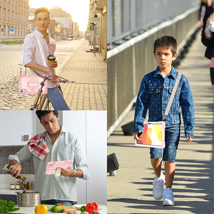 360 Degree Rotation PC Contrast Silicone Case for Xiaomi Redmi Pad SE, showcasing its durable design and ergonomic features.